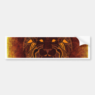 Lion wild animal abstract bumper sticker