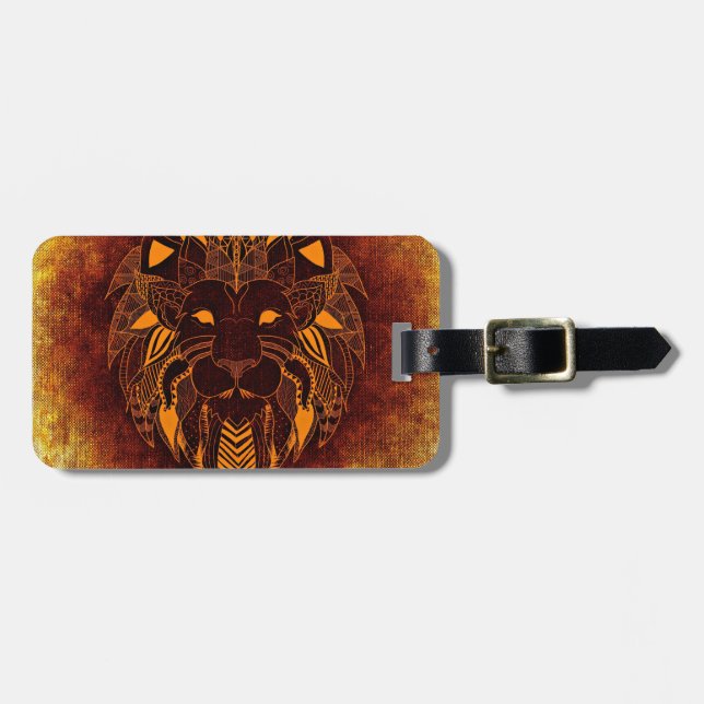 Lion wild animal abstract luggage tag (Front Horizontal)