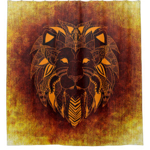 Lion wild animal abstract shower curtain