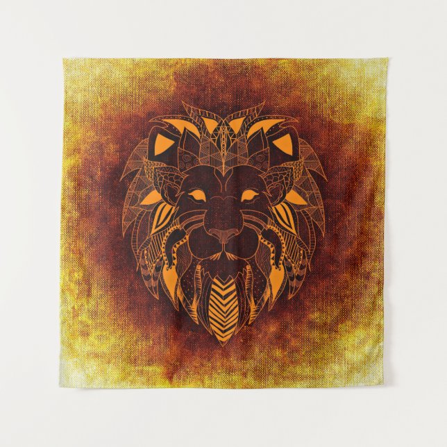 Lion wild animal abstract tapestry (Front)