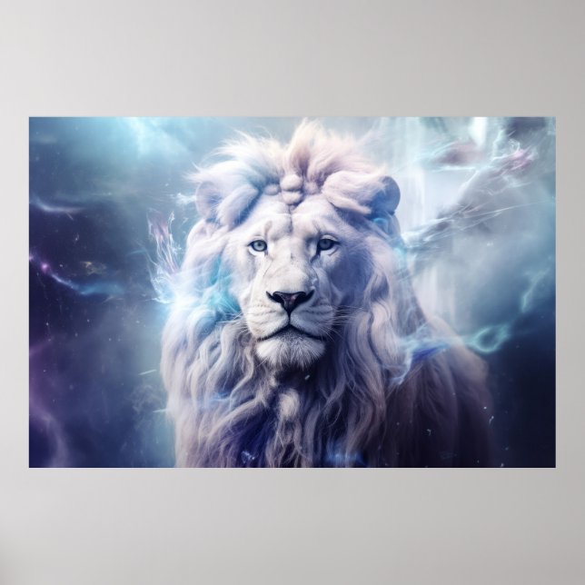 Lion Wild Animal Majestic Wilderness Surrealist Poster (Front)
