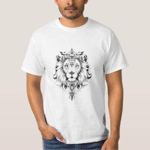 Lion Wild Animal Nature Illustration Art Tattoo T-Shirt