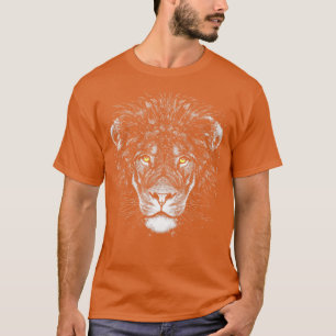 Lion Wild Big Cat Wildlife Monochromatic T-Shirt