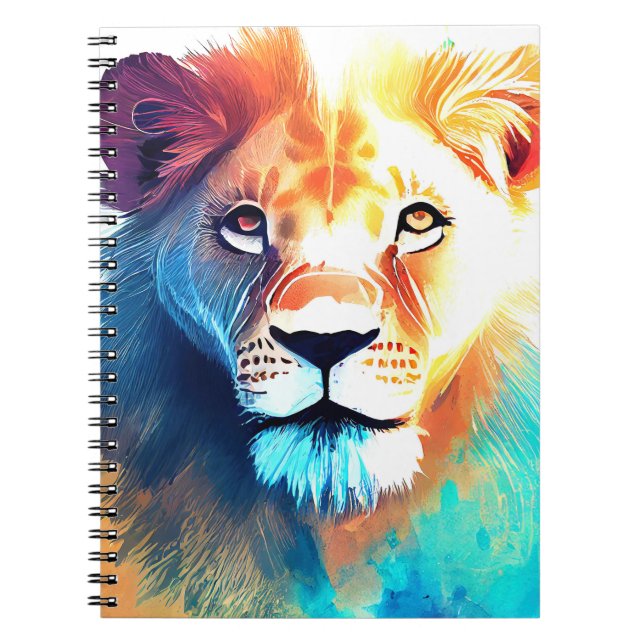 Lion Wild Nature Animal Color Art Painting Notebook (Front)