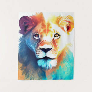 Lion Wild Nature Animal Color Art Painting Tapestry