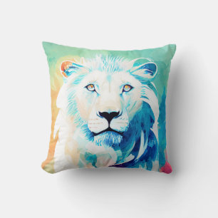Lion Wild Nature Animal Colors Art Painting Cushion