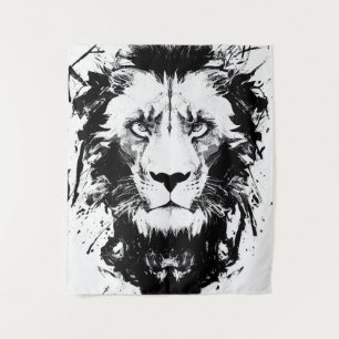 Lion Wild Nature Free Spirit Art Brush Painting Tapestry