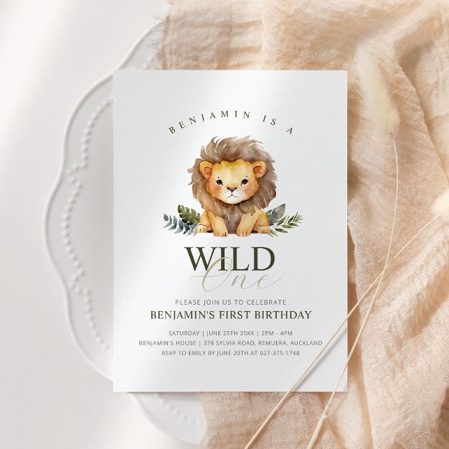 Lion Wild One Birthday Invitation (Creator Uploaded)