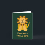 Lion Wild One First Birthday Card for Baby<br><div class="desc">Celebrate baby's first birthday with this wild one birthday card featuring an adorable lion. You may customise all the text on this card to suit your event.</div>