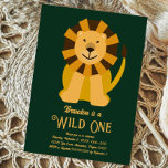 Lion Wild One First Birthday Jungle Invitation Postcard<br><div class="desc">Celebrate baby's first birthday with this wild one birthday invitation featuring an adorable lion. You may customise all the text on this card to suit your event.</div>