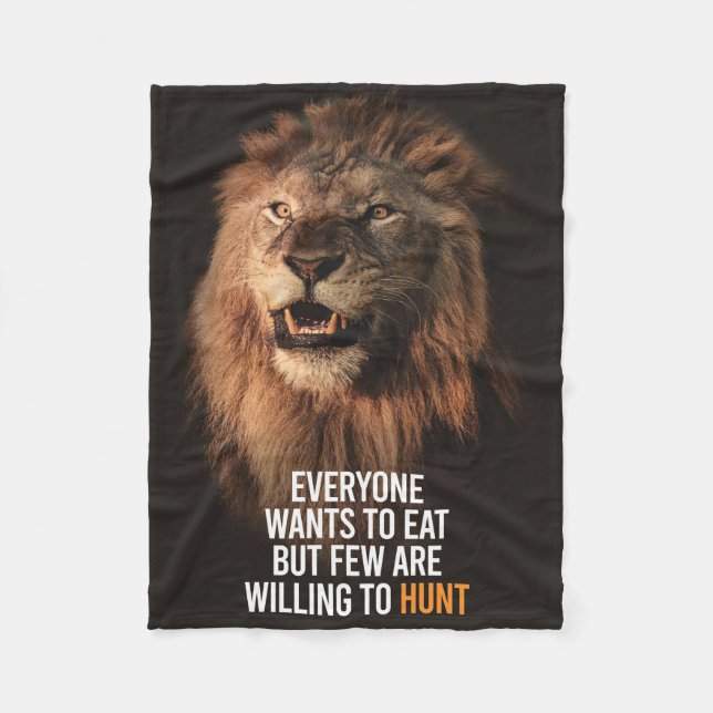 Lion Willing To Success Fleece Blanket (Front)