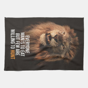 Lion Willing To Success Tea Towel