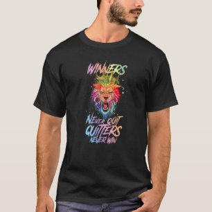 Lion Winners Never Quit Beast Boxing Workout Mma Q T-Shirt