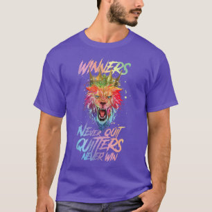 Lion Winners Never Quit  Beast Boxing Workout Mma  T-Shirt