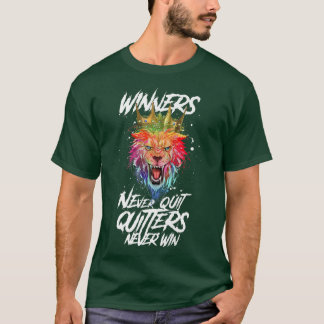 Lion Winners Never QuitBeast King Workout Motivati T-Shirt