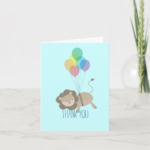 Lion with Balloons Thank You Card