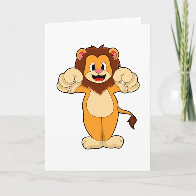 Lion with big Claws Card (Front)