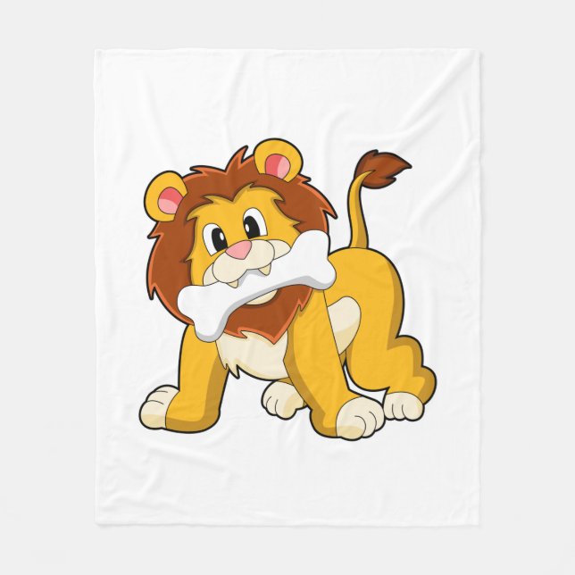Lion with Bone Fleece Blanket (Front)
