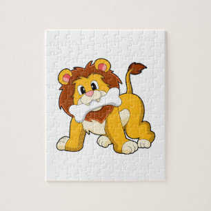 Lion with Bone Jigsaw Puzzle