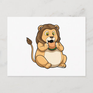 Lion with Burger Postcard