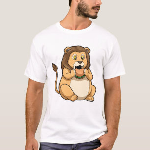 Lion with Burger T-Shirt