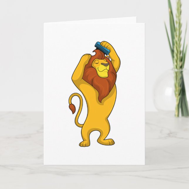Lion with Comb Card (Front)