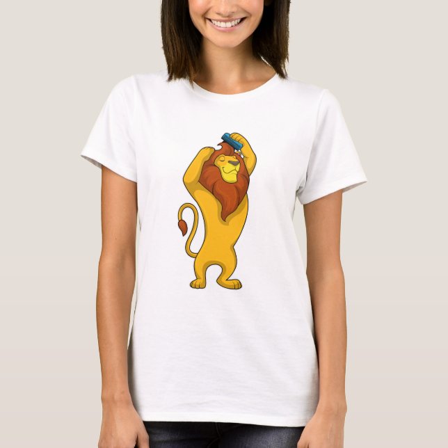 Lion with Comb T-Shirt (Front)
