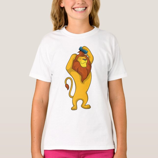 Lion with Comb T-Shirt (Front)