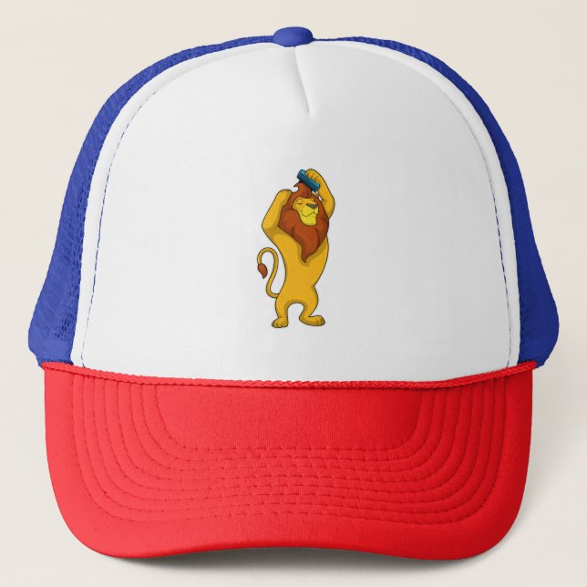 Lion with Comb Trucker Hat (Front)