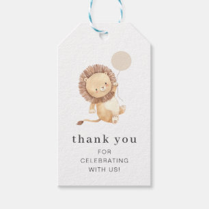 Lion with Cream Balloon Gift Tag