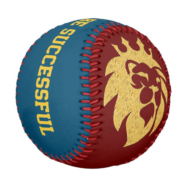 Lion With Crown - Gold Style 1 Baseball (Angled)