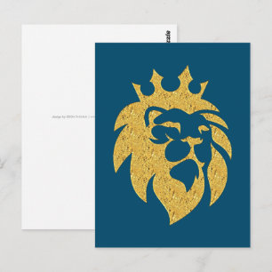 Lion With Crown - Gold Style 1 Postcard