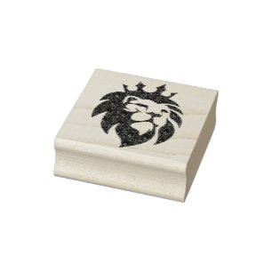 Lion With Crown - Gold Style 1 Rubber Stamp