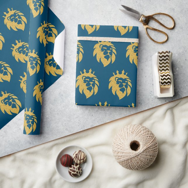 Lion With Crown - Gold Style 1 Wrapping Paper (Crafts)