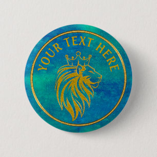 Lion With Crown - Gold Style 2 6 Cm Round Badge