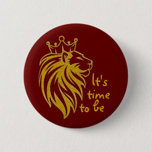 Lion With Crown - Gold Style 2 6 Cm Round Badge
