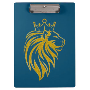 Lion With Crown - Gold Style 2 Clipboard