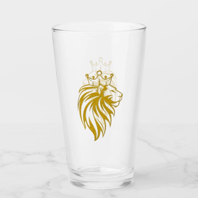 Lion With Crown - Gold Style 2 Glass (Front)