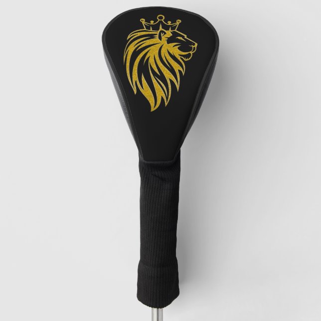 Lion With Crown - Gold Style 2 Golf Head Cover (Front)