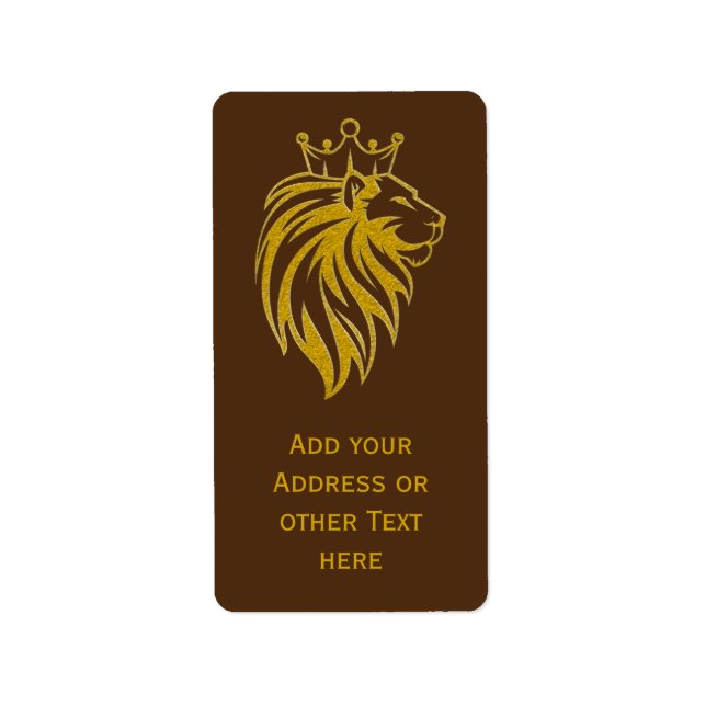 Lion With Crown - Gold Style 2 Label (Front)