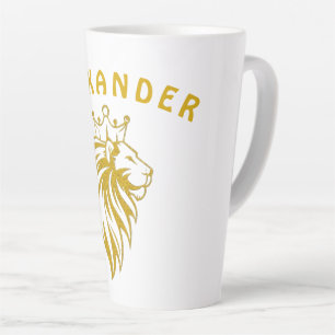 Lion With Crown - Gold Style 2 Latte Mug