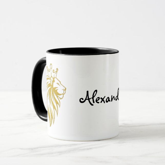 Lion With Crown - Gold Style 2 Mug (Front Left)