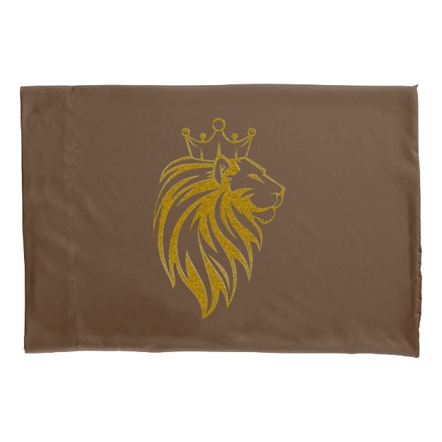 Lion With Crown - Gold Style 2 Pillowcase (Front)