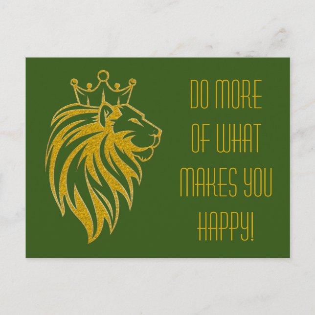 Lion With Crown - Gold Style 2 Postcard (Front)