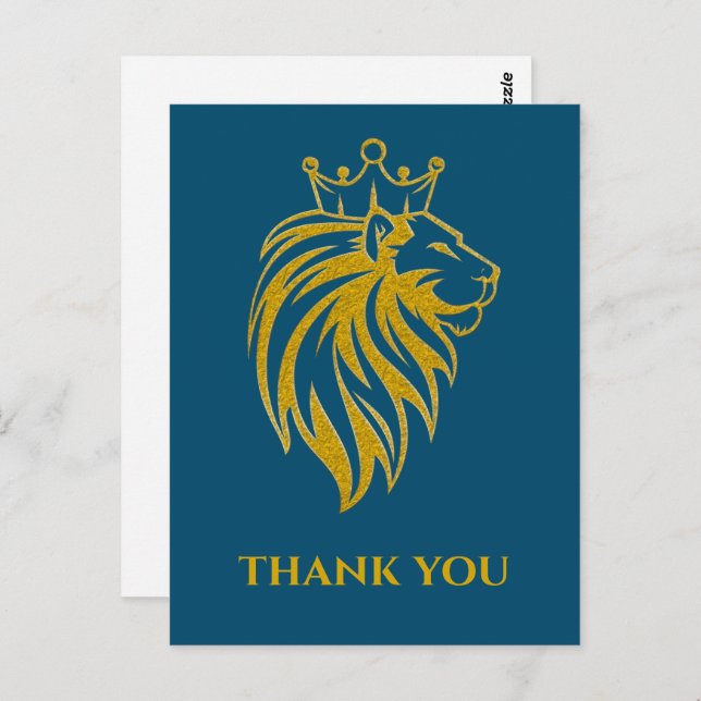 Lion With Crown - Gold Style 2 Postcard (Front/Back)
