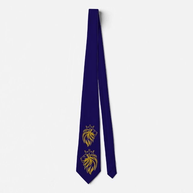 Lion With Crown - Gold Style 2 Tie (Front)