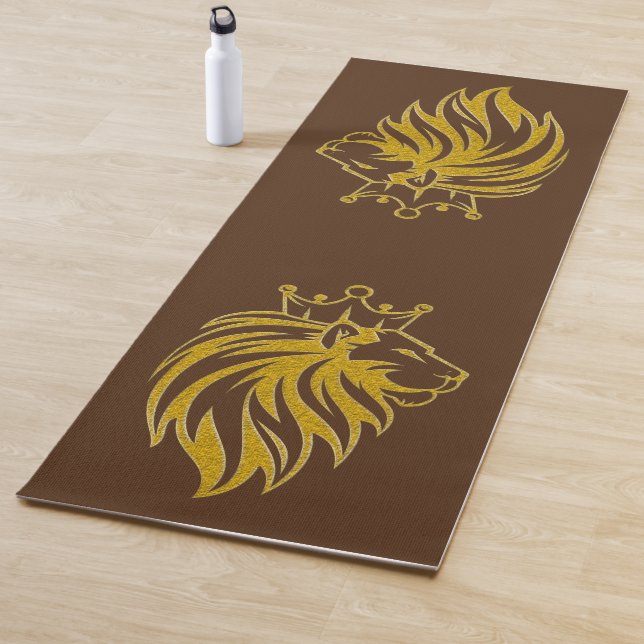 Lion With Crown - Gold Style 2 Yoga Mat (In Situ)