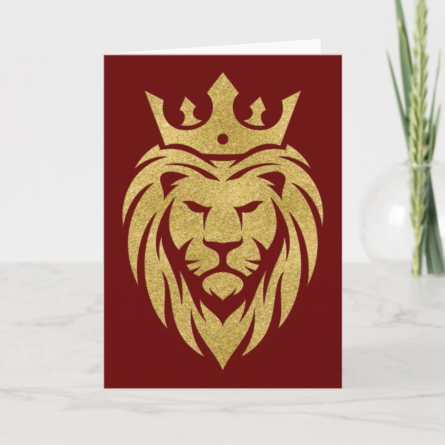 Lion With Crown - Gold Style 3 Card (Front)