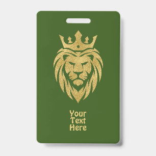 Lion With Crown - Gold Style 3 ID Badge
