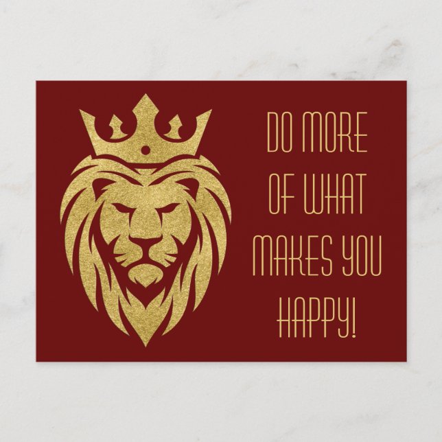 Lion With Crown - Gold Style 3 Postcard (Front)